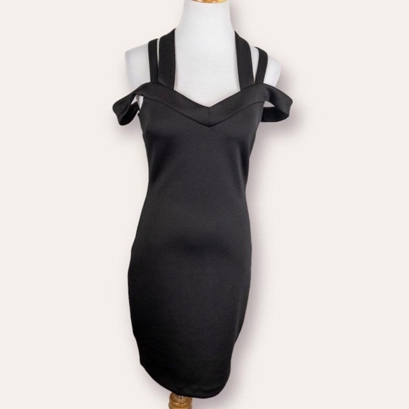 Guess Women’s Valorie Crisscross Bodycon Dress Jet Black Medium - Picture 3 of 10